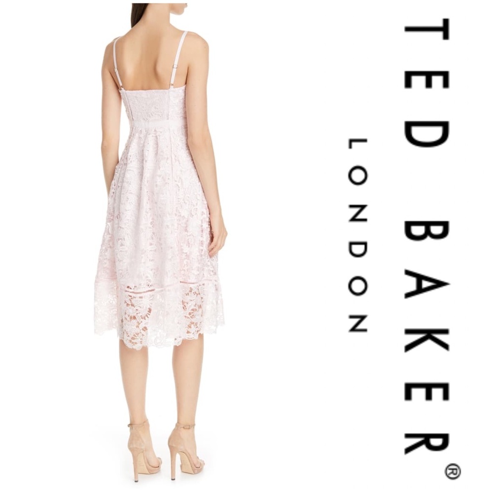 Ted Baker Valens Lace Midi Dress - Pale Pink - Picture 7 of 8